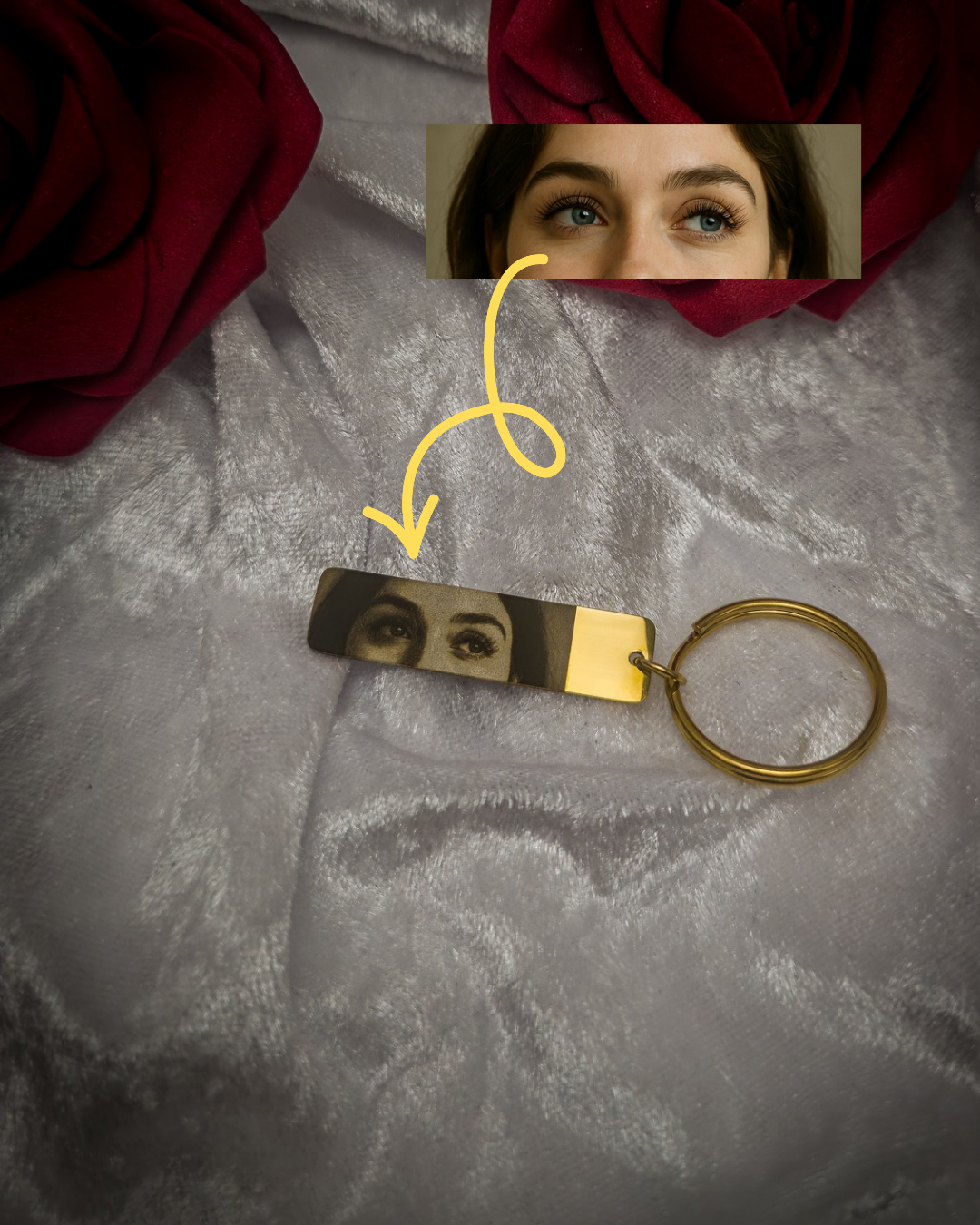 Personalized stainless steel eye keychains