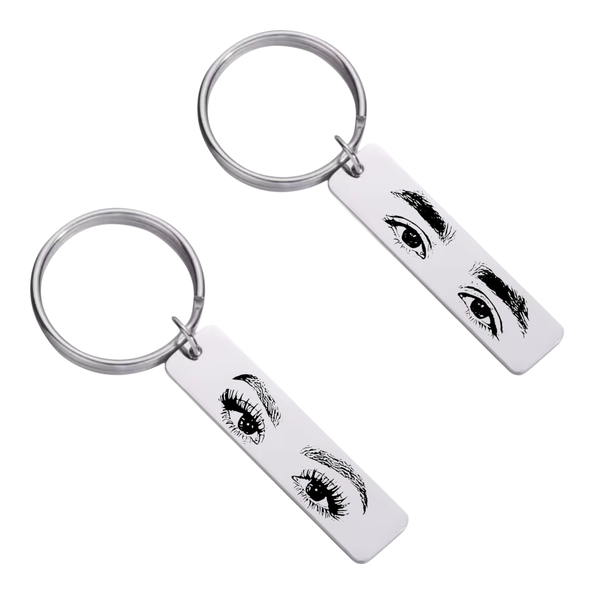 🔑 Personalisierte Augen Schlüsselanhänger im Partner-Set (2 Stück) 🔑