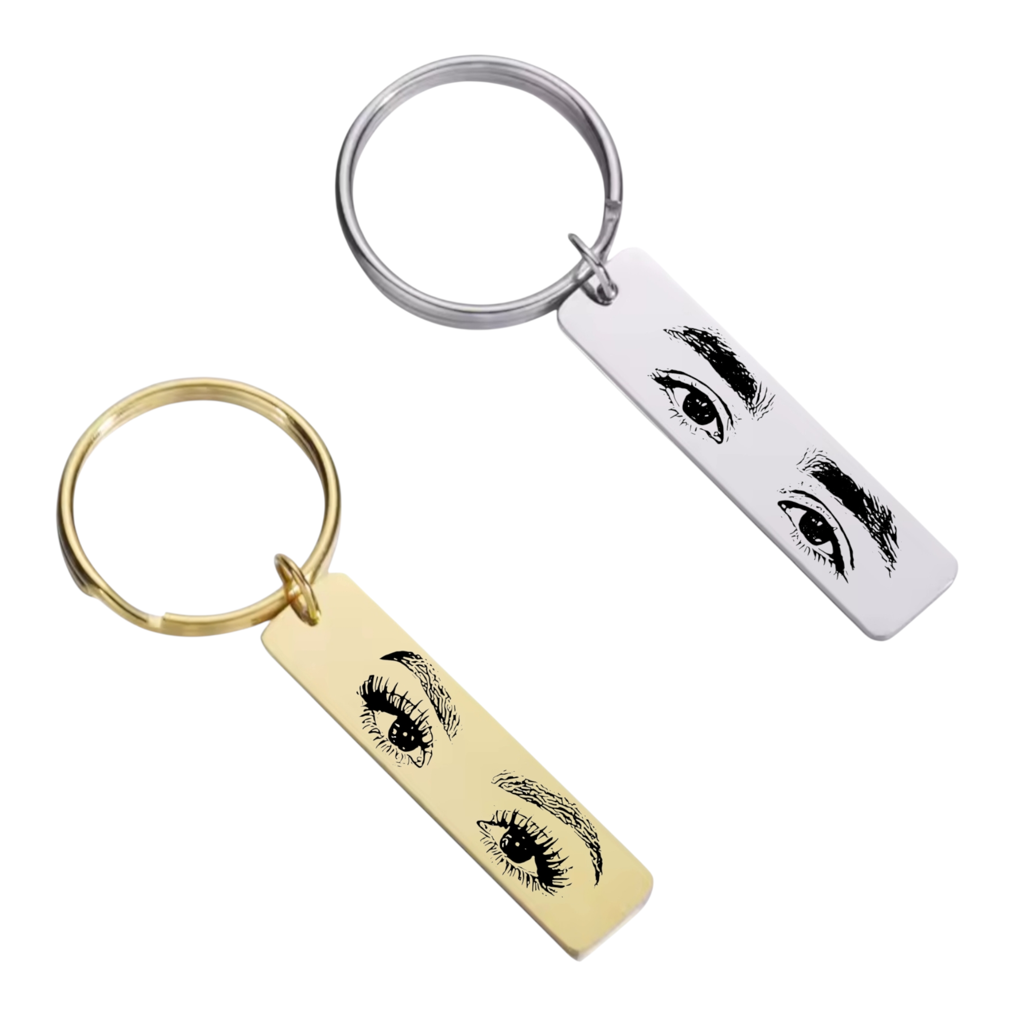 🔑 Personalisierte Augen Schlüsselanhänger im Partner-Set (2 Stück) 🔑