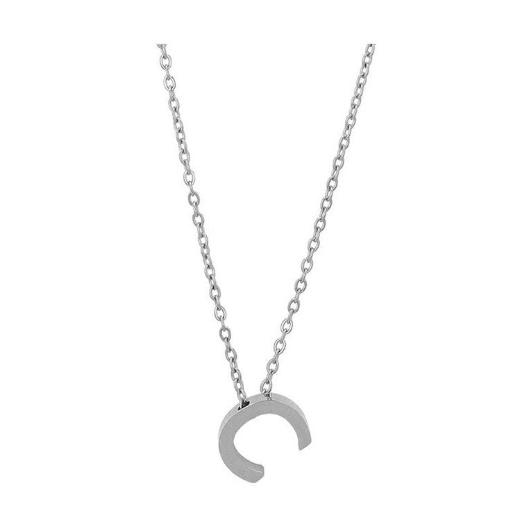 Courrier – Edelstahlkette mit Buchstaben-Anhänger in Silber 45 + 5 cm Foreverengraved