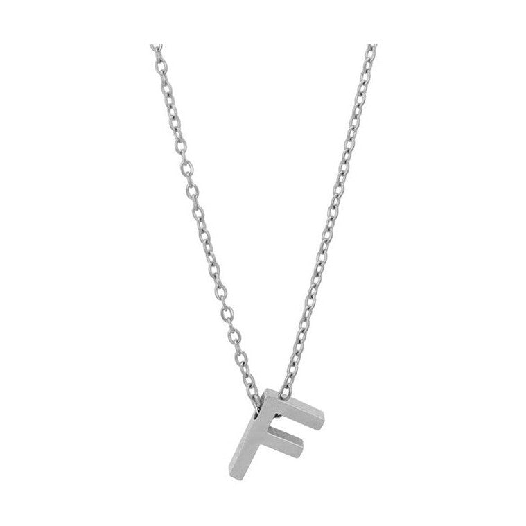Courrier – Edelstahlkette mit Buchstaben-Anhänger in Silber 45 + 5 cm Foreverengraved
