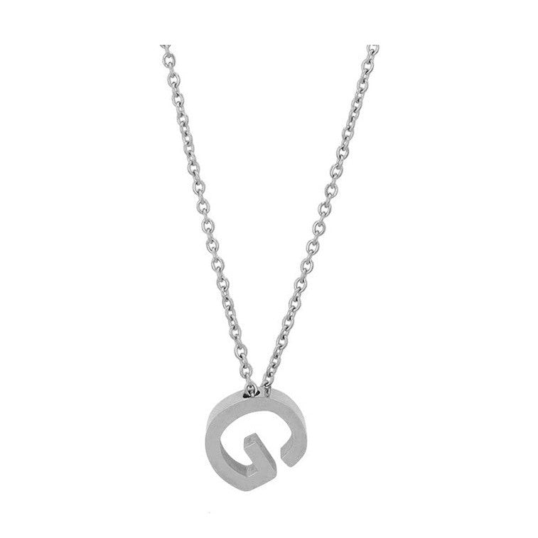 Courrier – Edelstahlkette mit Buchstaben-Anhänger in Silber 45 + 5 cm Foreverengraved