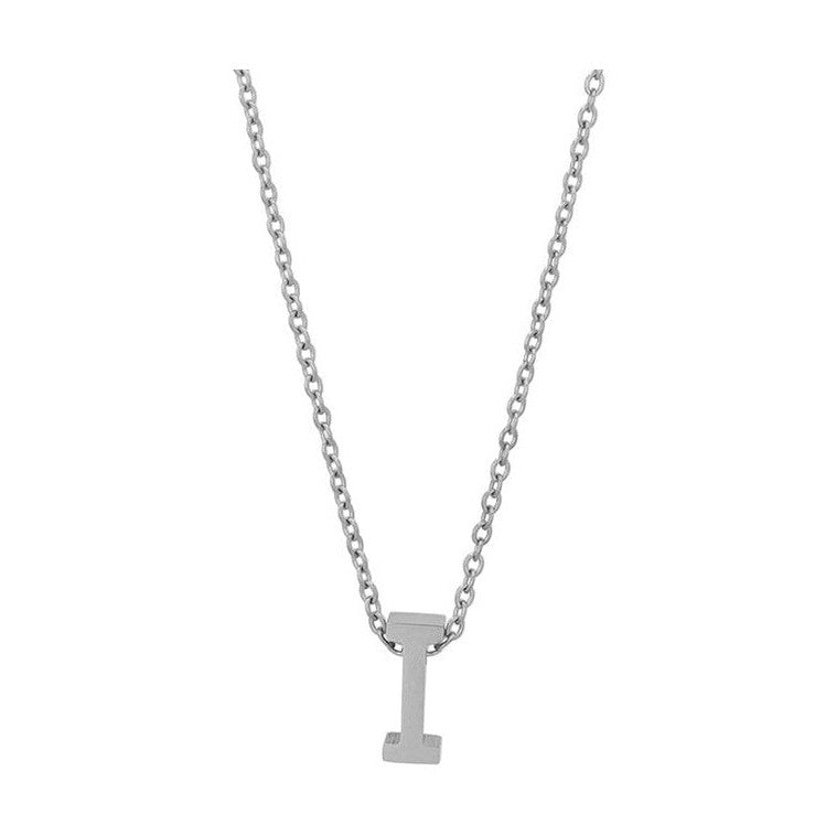 Courrier – Edelstahlkette mit Buchstaben-Anhänger in Silber 45 + 5 cm Foreverengraved