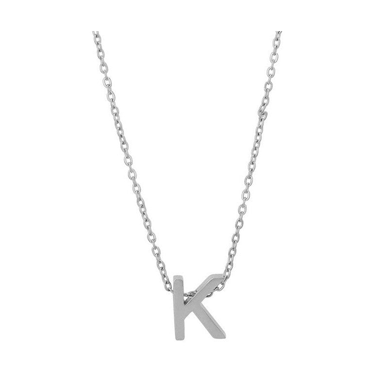Courrier – Edelstahlkette mit Buchstaben-Anhänger in Silber 45 + 5 cm Foreverengraved