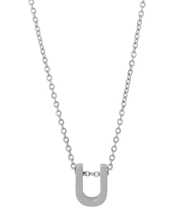 Courrier – Edelstahlkette mit Buchstaben-Anhänger in Silber (45 + 5 cm)