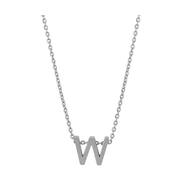Courrier – Edelstahlkette mit Buchstaben-Anhänger in Silber 45 + 5 cm Foreverengraved