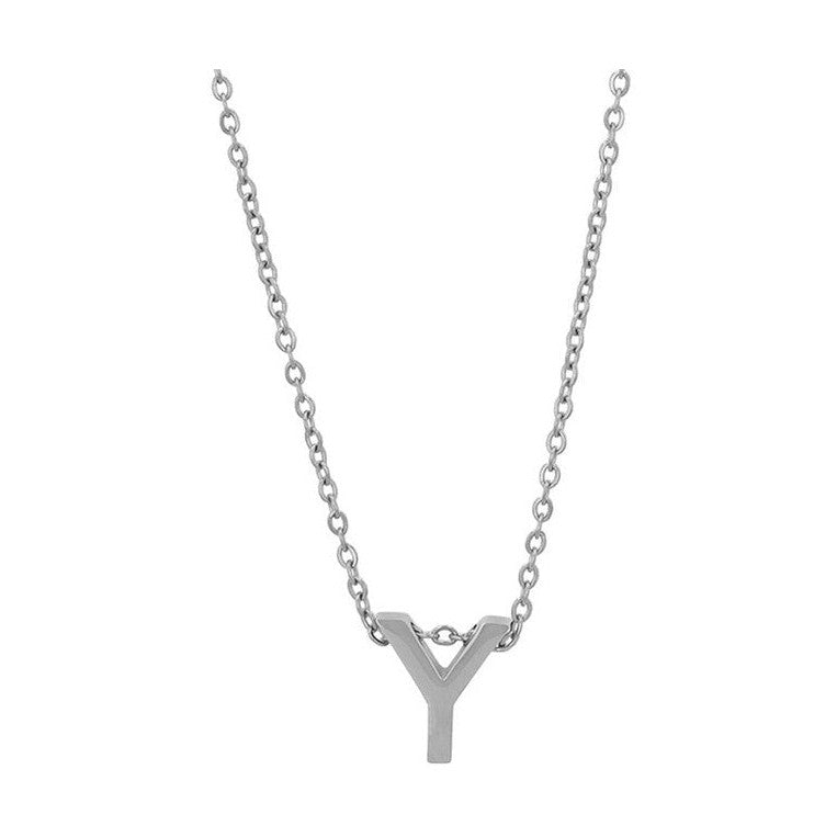 Courrier – Edelstahlkette mit Buchstaben-Anhänger in Silber 45 + 5 cm Foreverengraved