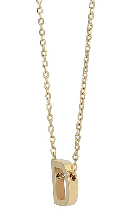 Littri – Edelstahlkette mit Buchstaben-Anhänger in Gold (45 + 5 cm)
