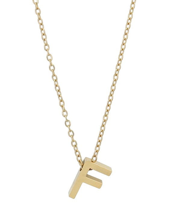 Littri – Edelstahlkette mit Buchstaben-Anhänger in Gold (45 + 5 cm)
