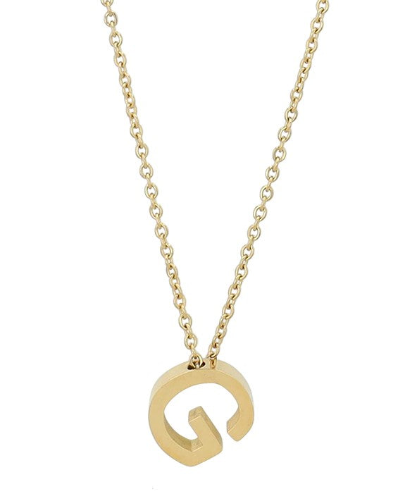 Littri – Edelstahlkette mit Buchstaben-Anhänger in Gold (45 + 5 cm)