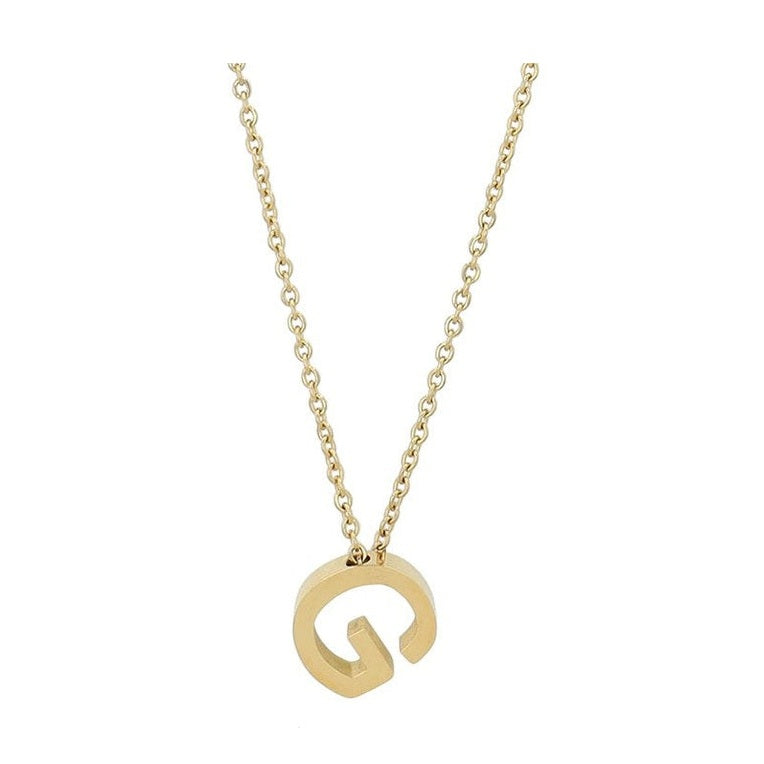 Littri – Edelstahlkette mit Buchstaben-Anhänger in Gold 45 + 5 cm Foreverengraved
