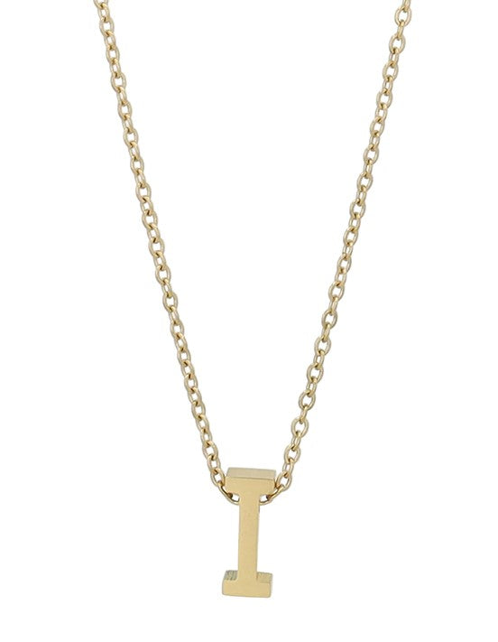 Littri – Edelstahlkette mit Buchstaben-Anhänger in Gold (45 + 5 cm)