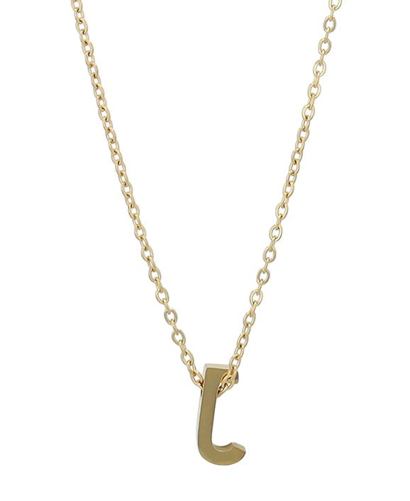 Littri – Edelstahlkette mit Buchstaben-Anhänger in Gold (45 + 5 cm)