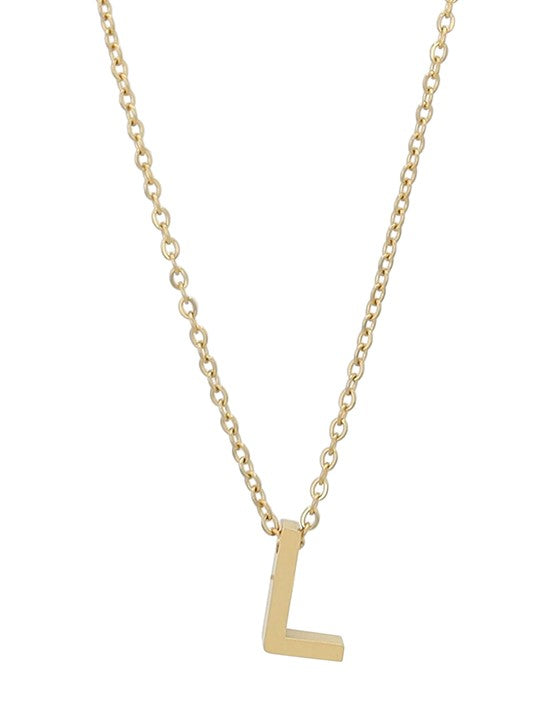 Littri – Edelstahlkette mit Buchstaben-Anhänger in Gold (45 + 5 cm)