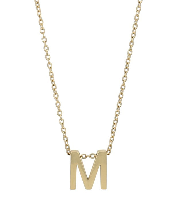Littri – Edelstahlkette mit Buchstaben-Anhänger in Gold (45 + 5 cm)