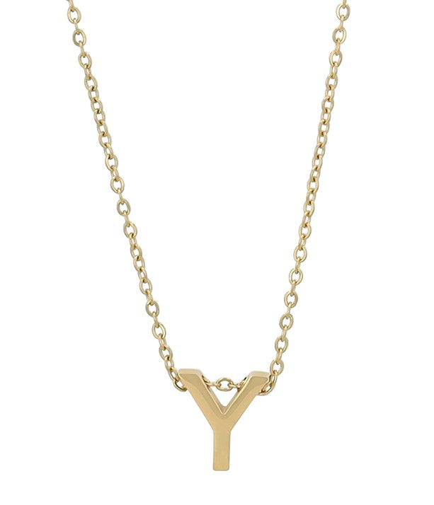 Littri – Edelstahlkette mit Buchstaben-Anhänger in Gold (45 + 5 cm)