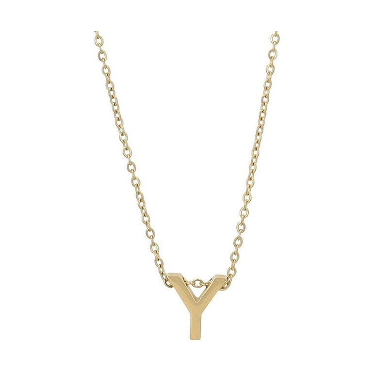 Littri – Edelstahlkette mit Buchstaben-Anhänger in Gold 45 + 5 cm Foreverengraved