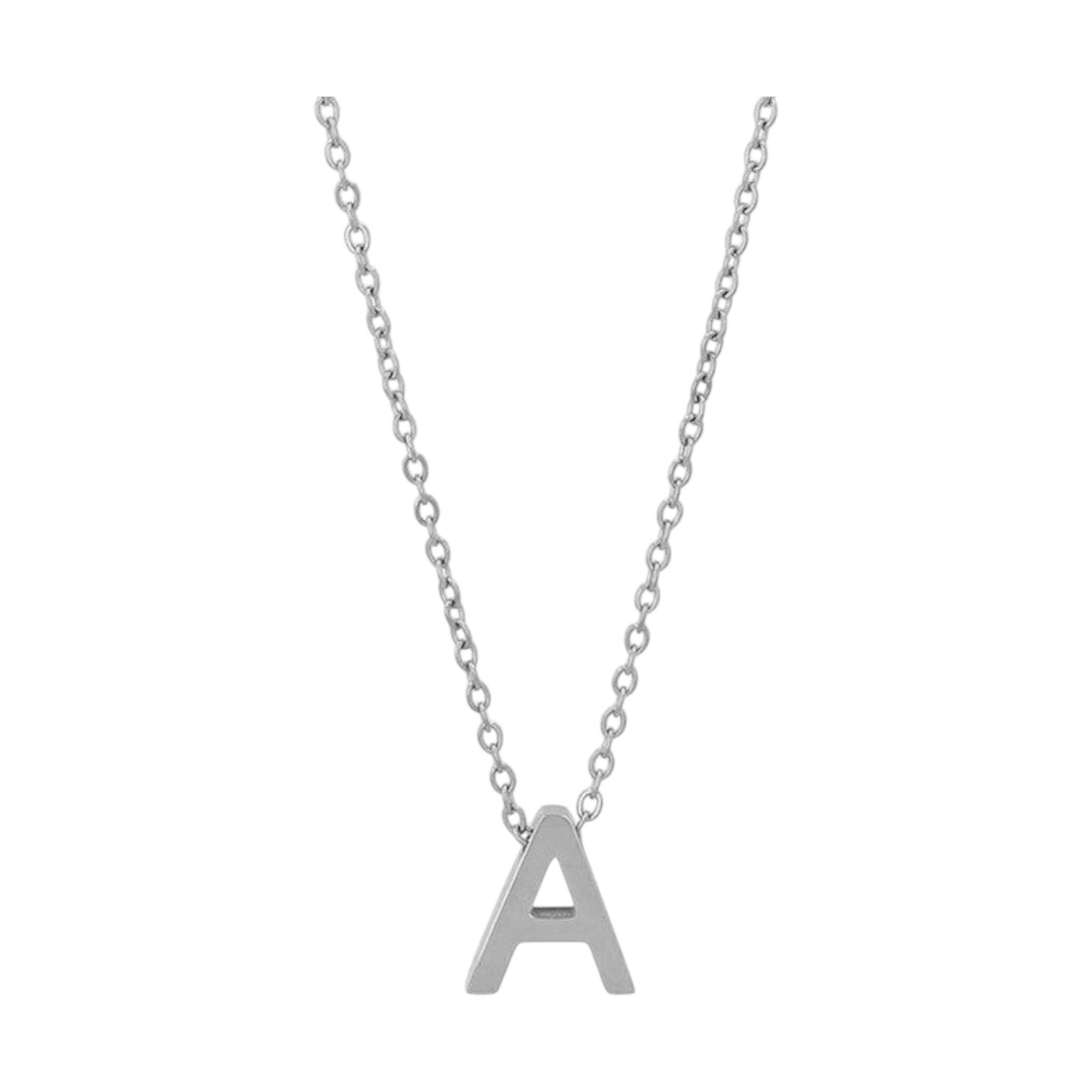Courrier – Edelstahlkette mit Buchstaben-Anhänger in Silber 45 + 5 cm Foreverengraved