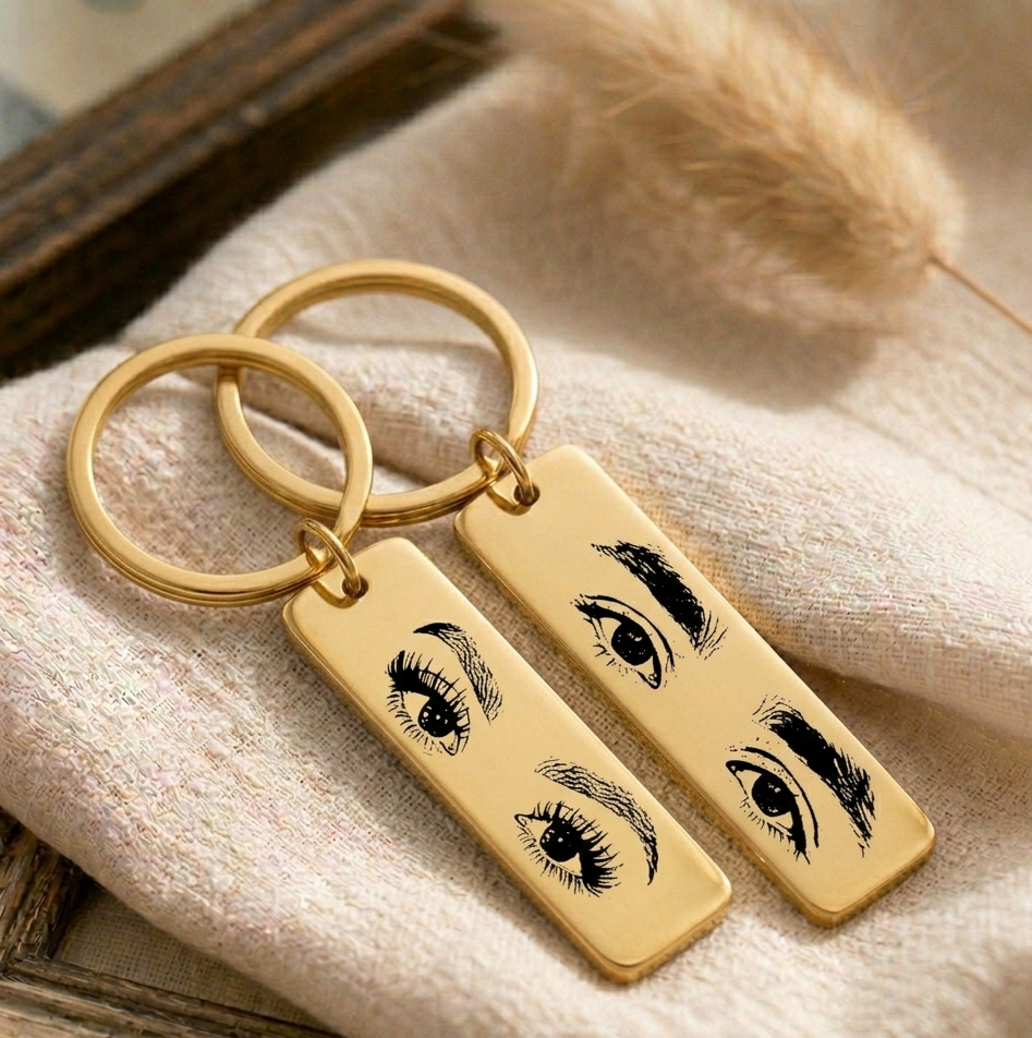 🔑 Personalized Eye Keychains in a Partner Set (2 pieces) 🔑