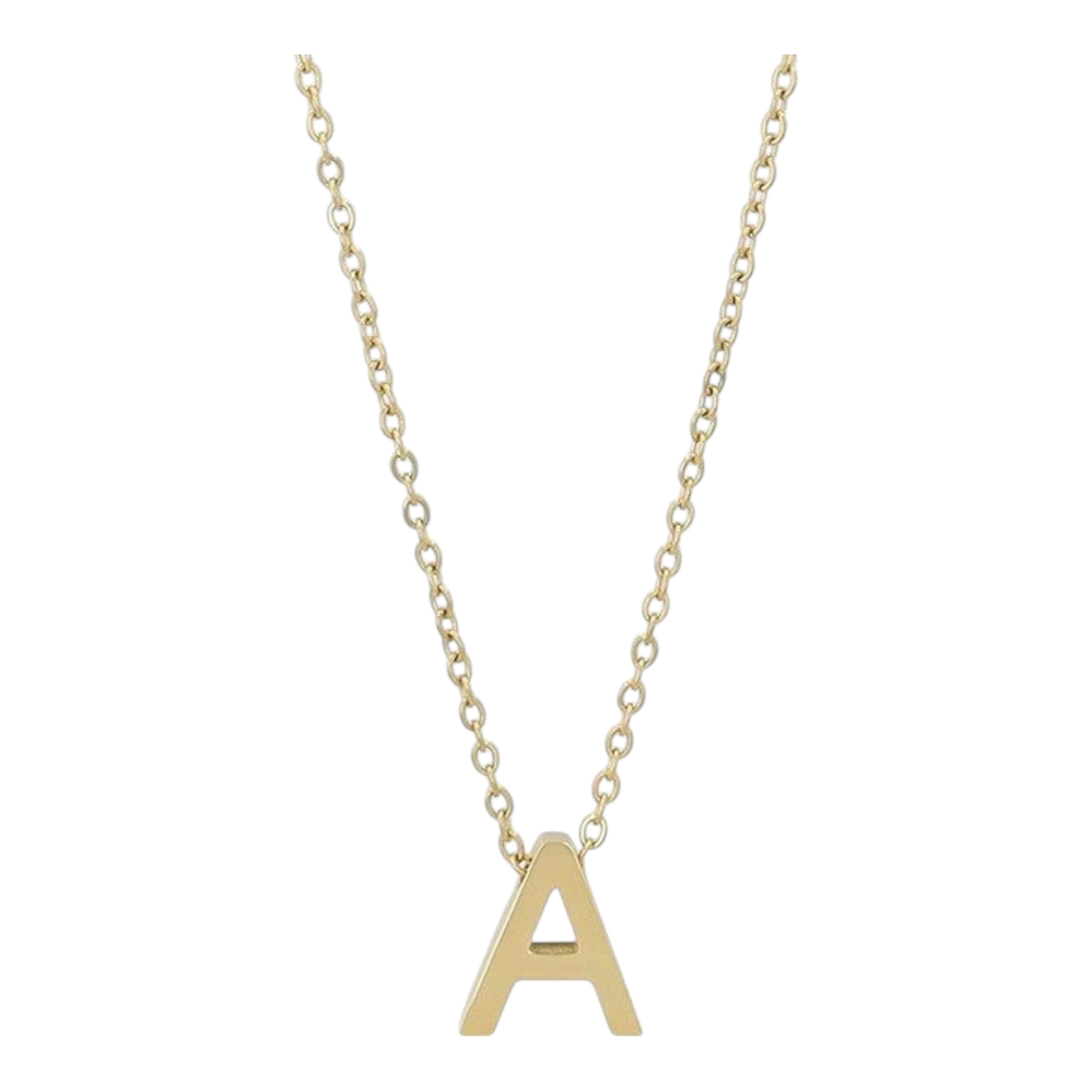 Littri – Edelstahlkette mit Buchstaben-Anhänger in Gold (45 + 5 cm)