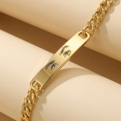 Herren Augen Armband in Gold, Hochwertige Augen Gravur