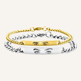 Goldenes Armband mit personalisierter Gravur aus Edelstahl
