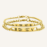 Goldenes Gravurarmband für Paare aus Edelstahl