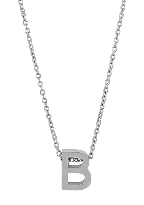 Courrier – Edelstahlkette mit Buchstaben-Anhänger in Silber (45 + 5 cm)