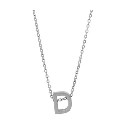 Courrier – Edelstahlkette mit Buchstaben-Anhänger in Silber 45 + 5 cm Foreverengraved