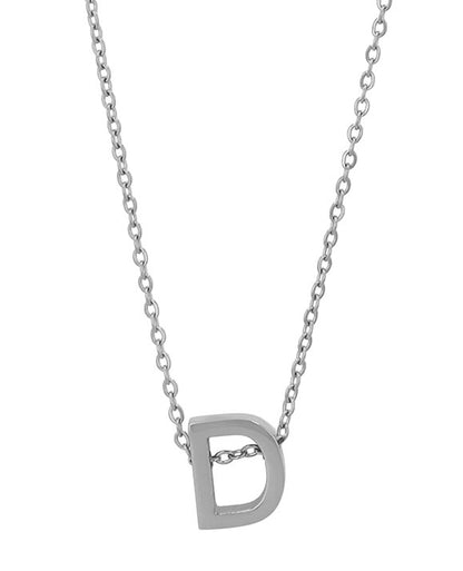 Courrier – Edelstahlkette mit Buchstaben-Anhänger in Silber (45 + 5 cm)