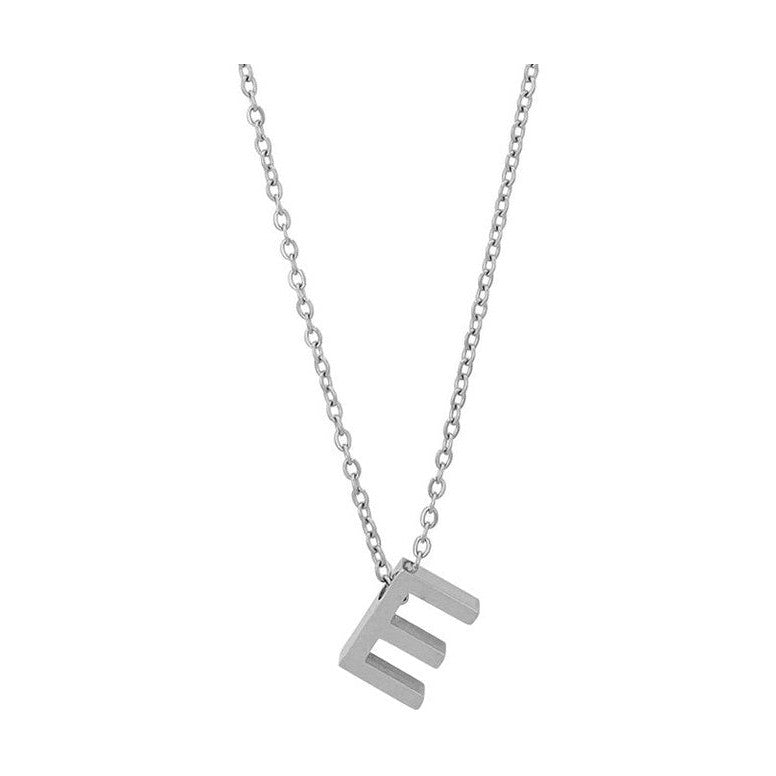 Courrier – Edelstahlkette mit Buchstaben-Anhänger in Silber 45 + 5 cm Foreverengraved