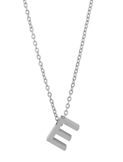 Courrier – Edelstahlkette mit Buchstaben-Anhänger in Silber (45 + 5 cm)