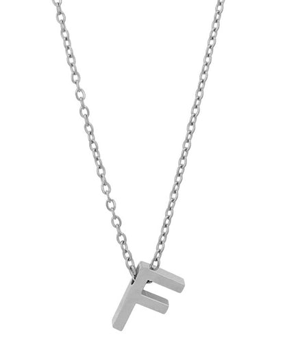 Courrier – Edelstahlkette mit Buchstaben-Anhänger in Silber (45 + 5 cm)