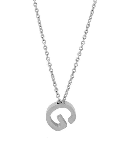 Courrier – Edelstahlkette mit Buchstaben-Anhänger in Silber (45 + 5 cm)