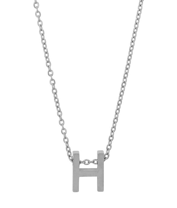 Courrier – Edelstahlkette mit Buchstaben-Anhänger in Silber (45 + 5 cm)