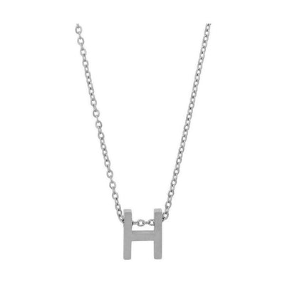 Courrier – Edelstahlkette mit Buchstaben-Anhänger in Silber 45 + 5 cm Foreverengraved