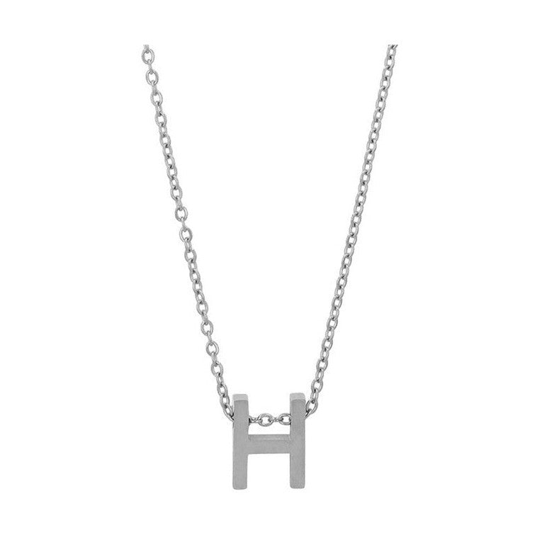 Courrier – Edelstahlkette mit Buchstaben-Anhänger in Silber 45 + 5 cm Foreverengraved