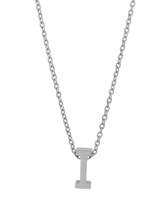 Courrier – Edelstahlkette mit Buchstaben-Anhänger in Silber (45 + 5 cm)