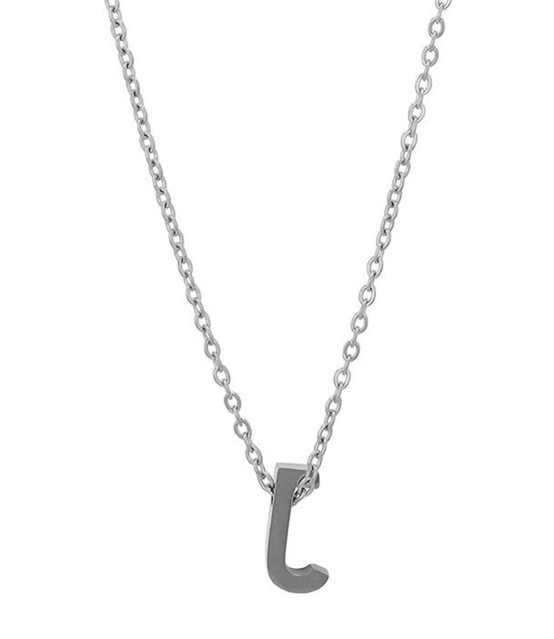 Courrier – Edelstahlkette mit Buchstaben-Anhänger in Silber (45 + 5 cm)