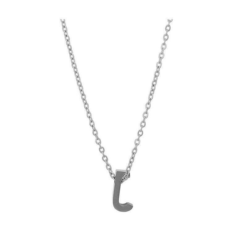 Courrier – Edelstahlkette mit Buchstaben-Anhänger in Silber 45 + 5 cm Foreverengraved