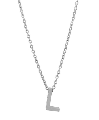 Courrier – Edelstahlkette mit Buchstaben-Anhänger in Silber (45 + 5 cm)