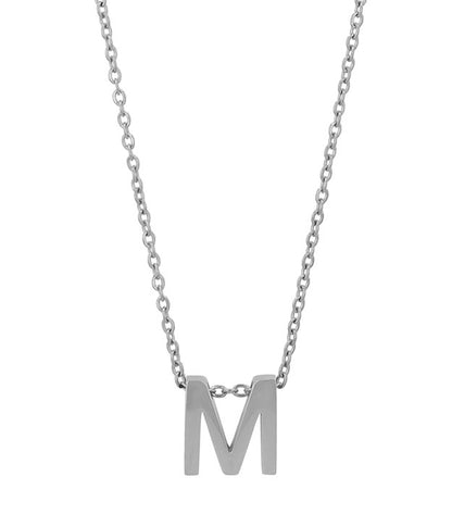 Courrier – Edelstahlkette mit Buchstaben-Anhänger in Silber (45 + 5 cm)