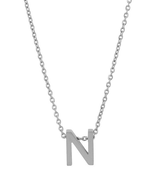 Courrier – Edelstahlkette mit Buchstaben-Anhänger in Silber (45 + 5 cm)