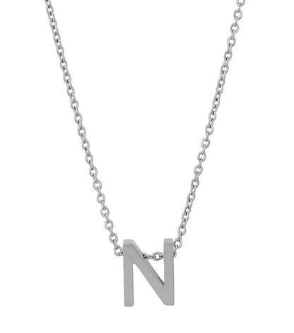Courrier – Edelstahlkette mit Buchstaben-Anhänger in Silber (45 + 5 cm)