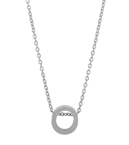 Courrier – Edelstahlkette mit Buchstaben-Anhänger in Silber (45 + 5 cm)