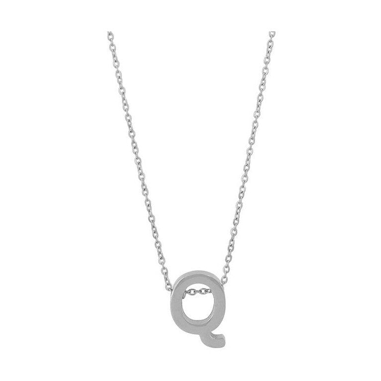 Courrier – Edelstahlkette mit Buchstaben-Anhänger in Silber 45 + 5 cm Foreverengraved