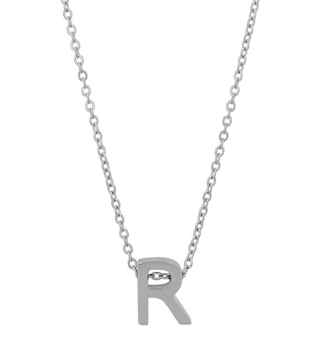 Courrier – Edelstahlkette mit Buchstaben-Anhänger in Silber (45 + 5 cm)