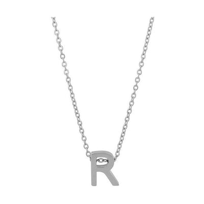 Courrier – Edelstahlkette mit Buchstaben-Anhänger in Silber 45 + 5 cm Foreverengraved