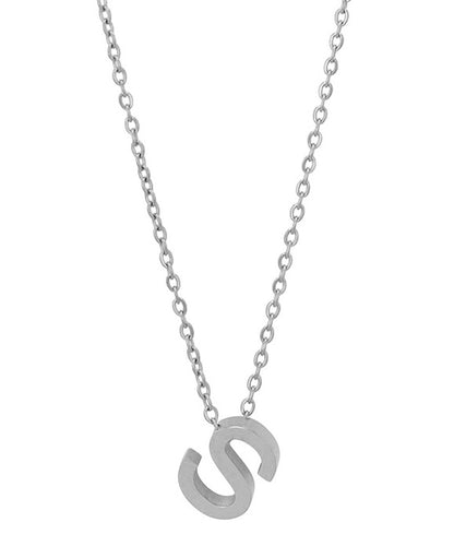 Courrier – Edelstahlkette mit Buchstaben-Anhänger in Silber (45 + 5 cm)