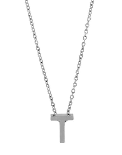 Courrier – Edelstahlkette mit Buchstaben-Anhänger in Silber (45 + 5 cm)